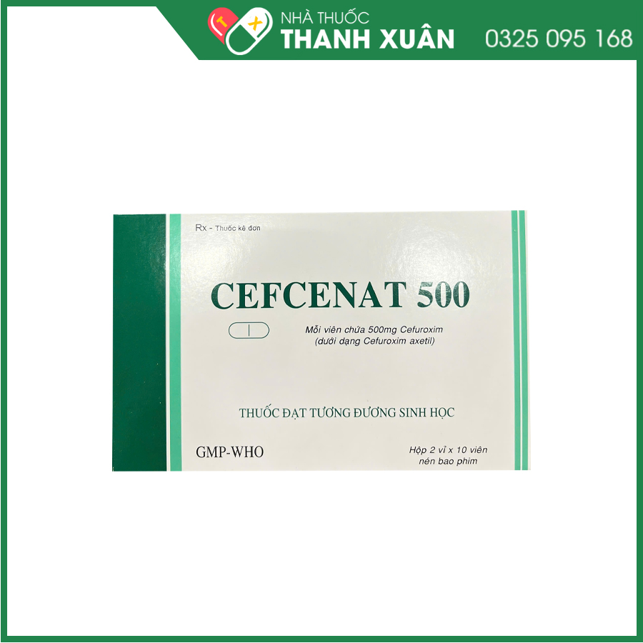 Cefcenat 500mg thuốc kháng sinh điều trị nhiễm khuẩn hô hấp, nhiễm khuẩn da-mô-tiết niệu, điều trị bệnh Lyme giai đoạn đầu